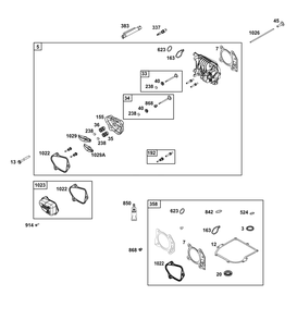Cylinder Head Group Diagram and Parts List for 09P902-0009-H5 020000 - 09Z999 Briggs and Stratton Engine